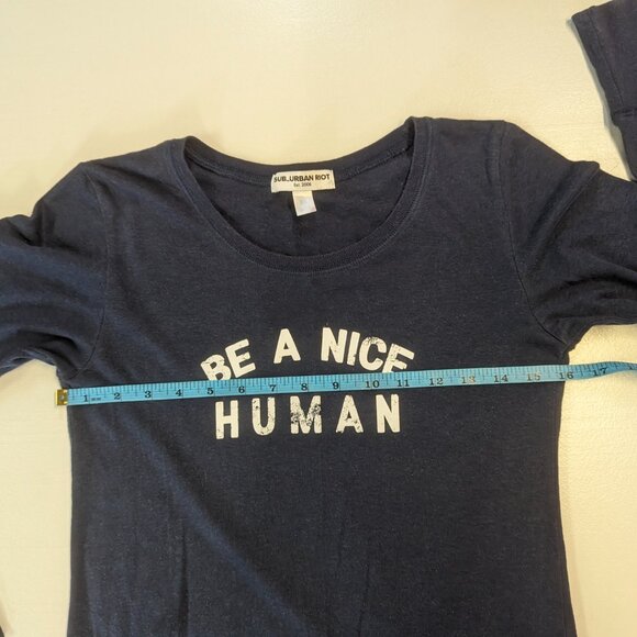 Sub_Urban Riot Girls Size XL Long Sleeved Navy Tee - Picture 5 of 10